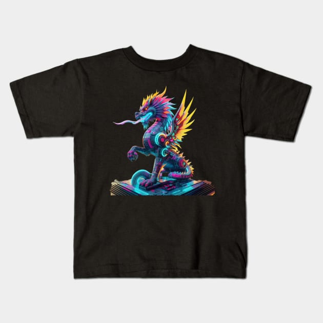 Cyber dragon Kids T-Shirt by Kasta'style
